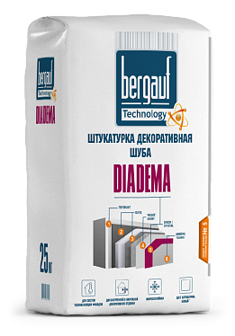 Штукатурка декоративная Bergauf Diadema "шуба" фр.2,5-3мм белая, 25кг