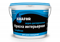 Краска ВД "KRAFOR" интерьерная супербелая, 1.5кг