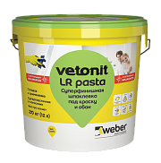 Шпаклевка готовая суперфинишная Vetonit LR pasta под краску и обои, 20кг